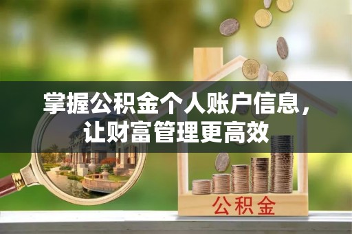 资兴掌握公积金个人账户信息，让财富管理更高效
